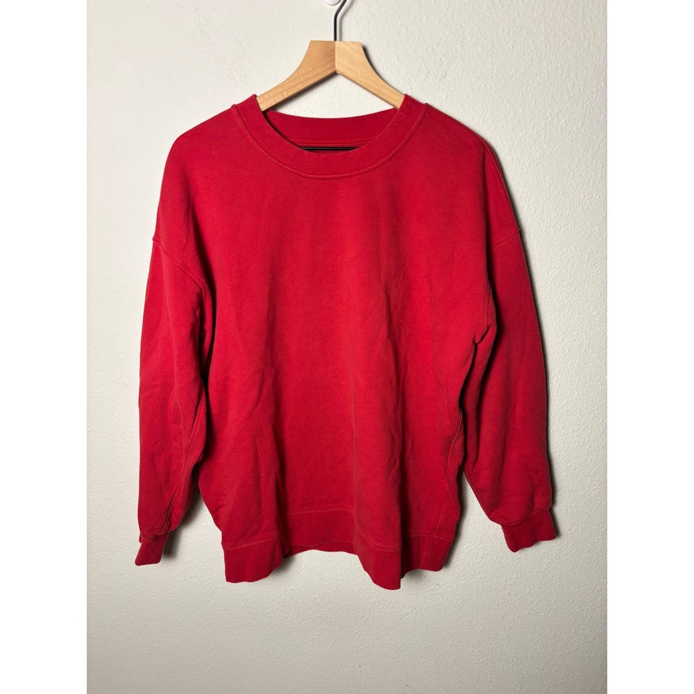 Lululemon Perfectly Oversized Crew Sweatshirt Red French Terry Size 8
